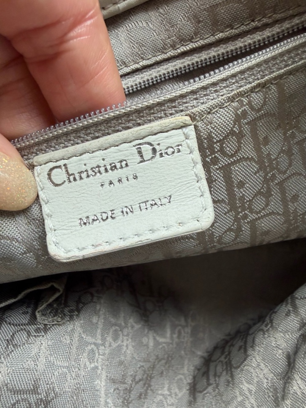 Vintage Christian Dior Cream Lady Dior Tote Bag - Picture 9 of 16